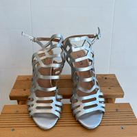 Sandali argentati con tacco 9 cm