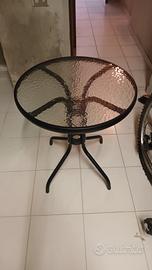 Tavolo rotondo da esterno in vetro temperato