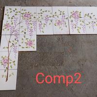 Decori piastrelle a mano"glicine"