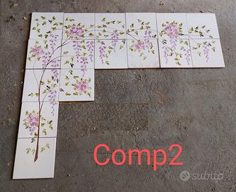 Decori piastrelle a mano"glicine"