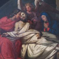 Antico Dipinto del 700 deposizione di Cristo nel S