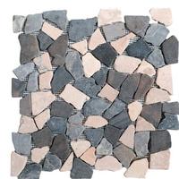 Mosaico in pietra Breccia nero e bianco e grigio