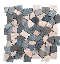 Mosaico in pietra Breccia nero e bianco e grigio