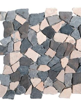 Mosaico in pietra Breccia nero e bianco e grigio