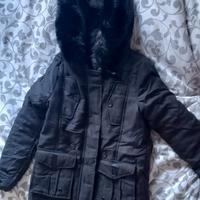 Giacca parka da donna nera con cappuccio