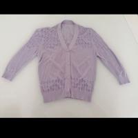 Cardigan giacca coprispalle lilla traforata