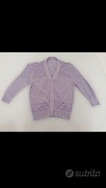 Cardigan giacca coprispalle lilla traforata