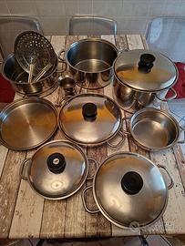 Batteria di pentole in acciaio inox