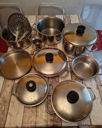 Batteria di pentole in acciaio inox