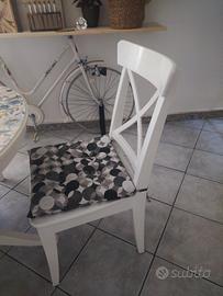 tavolo rotondo bianco allungabile con 6 sedie