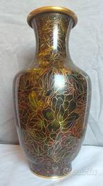 Vaso Cinese in Smalto Cloisonné Vintage –  23,5 cm