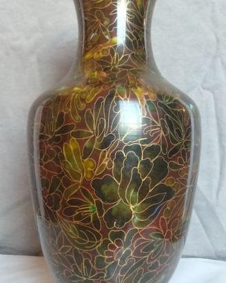 Vaso Cinese in Smalto Cloisonné Vintage –  23,5 cm