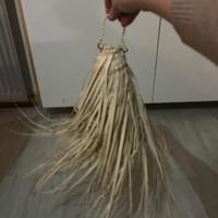 Lampada paralume sospensione palma+cestino rattan
