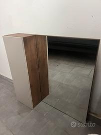 Specchiera con pensile contenitore