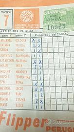 schedina totocalcio del 1962