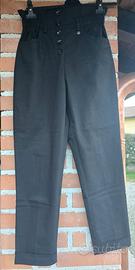 Pantaloni neri EKS vita alta bottoni