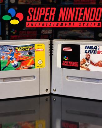 Super Nintendo Superstar Soccer + NBA Live 97
