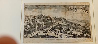 stampa antica di Bergamo rarissima xilografia 