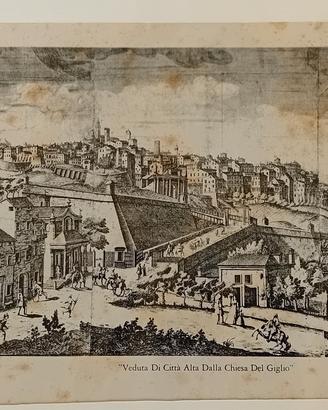 stampa antica di Bergamo rarissima xilografia 