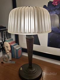 Lampada vintage vetro molato base metallo