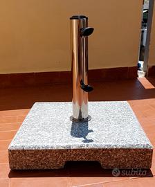 Basi in granito e acciaio per ombrelloni o teli