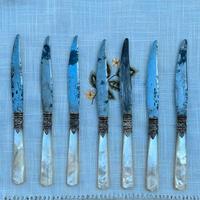 Set 12 coltelli antichi - Argento e Madreperla