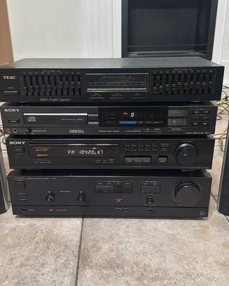 Impianto stereo Hi-fi vintage con equilizzatore-CD
