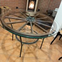 Tavolo design - ruota d’artiglieria fine ‘800