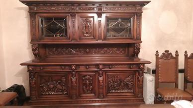 Vetrina /Credenza in Noce Massello – Mobile Antico