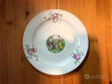 Set di 6 piatti da dolce e 1 da torta vintage