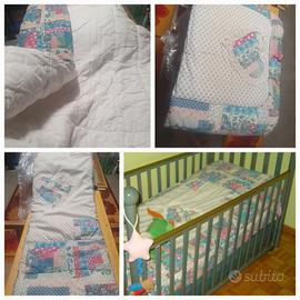 SET 4 PEZZI : Piumino,  Paracolpi , per lettino 