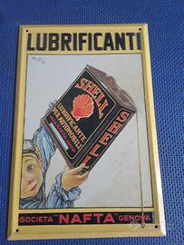 Targa pubblicitaria in latta  Lubrificanti Shell 