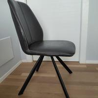 Set di 8 sedie in ecopelle antracite