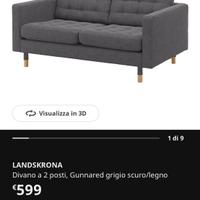 Divano e poggiapiedi Ikea Landskrona