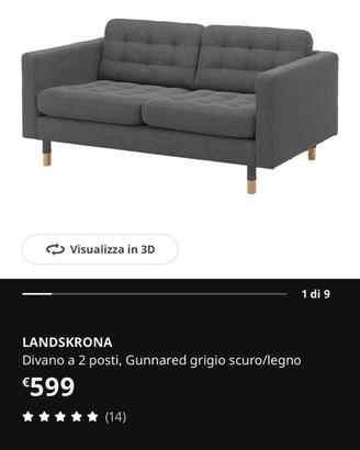 Divano e poggiapiedi Ikea Landskrona