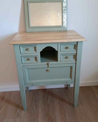 mobiletto con specchio in legno