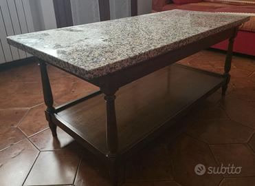 Tavolino da salotto con piana in marmo
