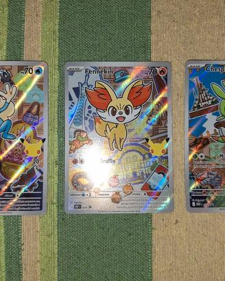 pokemon promo serie3: Chespin,  Fennekin,  Froakie