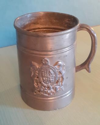 boccale tankard in peltro 95% con stemma araldico