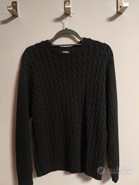Maglione nero a trecce ADON