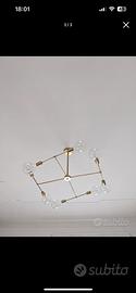 Lampadario ottone raggi incluse lampadine