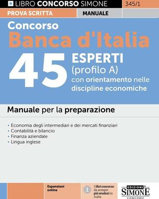 Manuale Simone Banca d'Italia 45 Esperti (nuovo)
