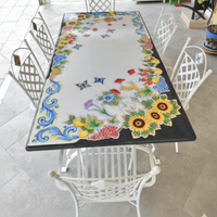TAVOLO IN PIETRA LAVICA MIS. 200X100 CM. COMPLETO