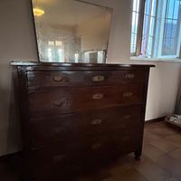 Cassettiera anni 40 con specchiera