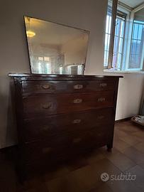Cassettiera anni 40 con specchiera
