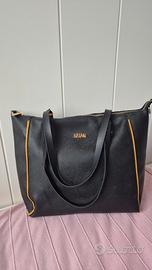 Borsa Coveri Collection Nera con inserti gialli