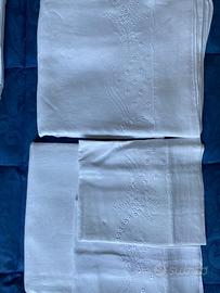Lenzuola lino e cotone ricamate