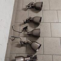 Set di cinque faretti in metallo diam 10 cm