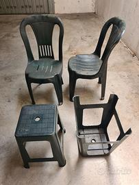 sedie da giardino con sgabelli per ombrellone