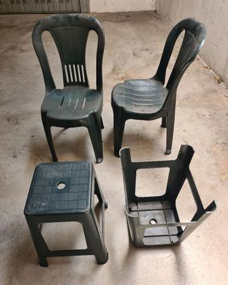 sedie da giardino con sgabelli per ombrellone